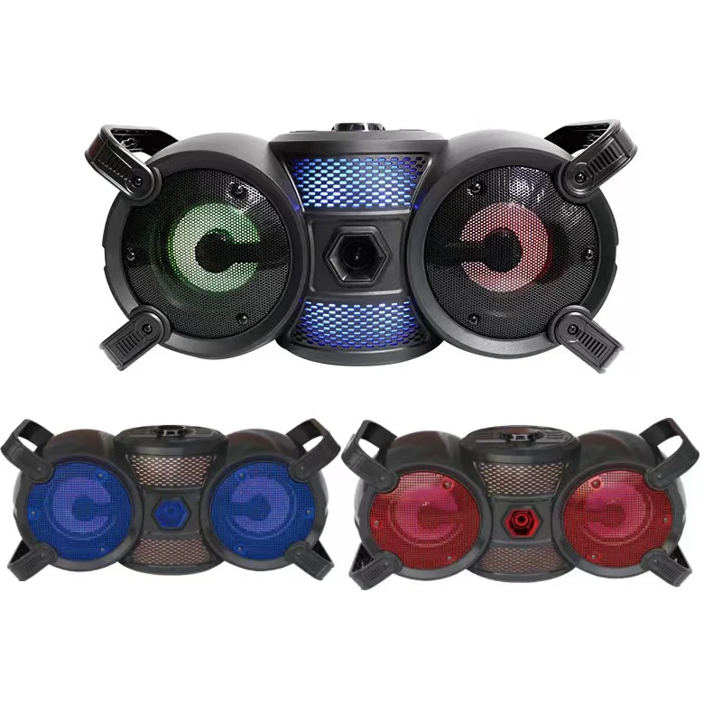 

ZQS-4229 наружный Удобный беспроводной Bluetooth-динамик двойной 4-дюймовый домашний караоке стерео сабвуфер высокой мощности динамик TF карта USB