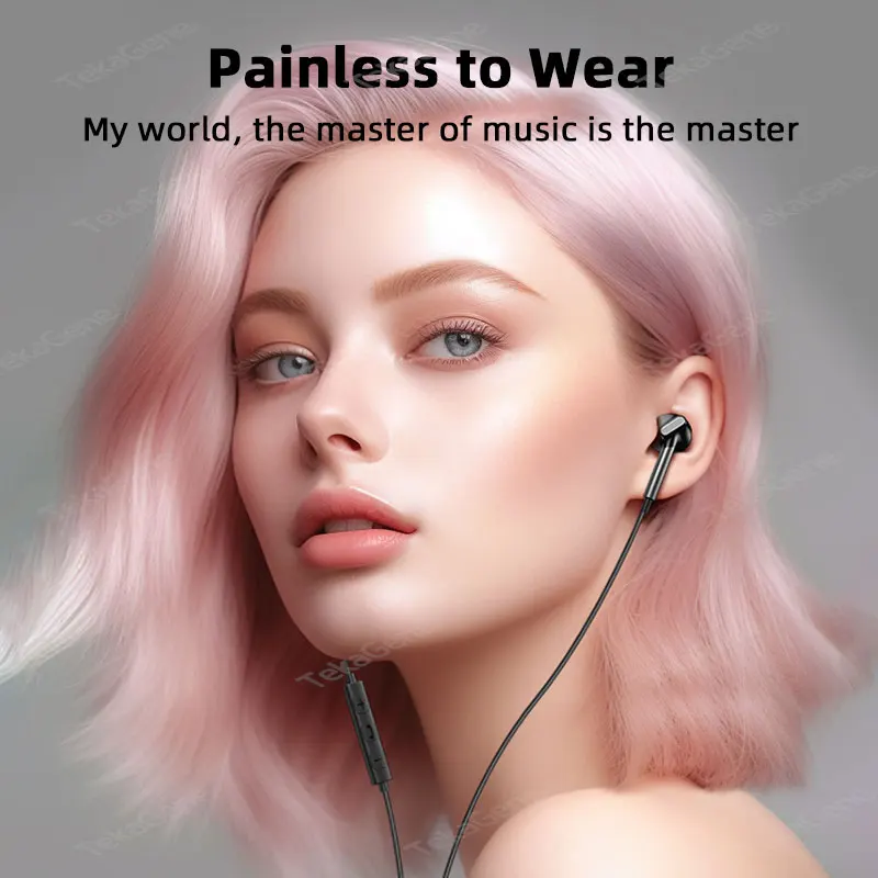 HiFi Type C In-Ear Wired Headphones 3.5mm Stereo Sport Music Earbud Handfree Headset Earphones With Mic For Samsung Xiaomi 2