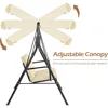 Outdoor Patio Swing Chair for Adults, 3-Seat Porch Swings with Adjustable Canopy, Outdoor Swing Bench with Removable Cushion 2