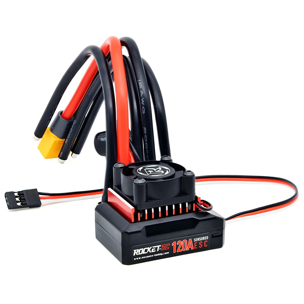 Ventilateur intégré sur le Rocket-RC ESC 120A Brushless Sensored, détail du dissipateur thermique