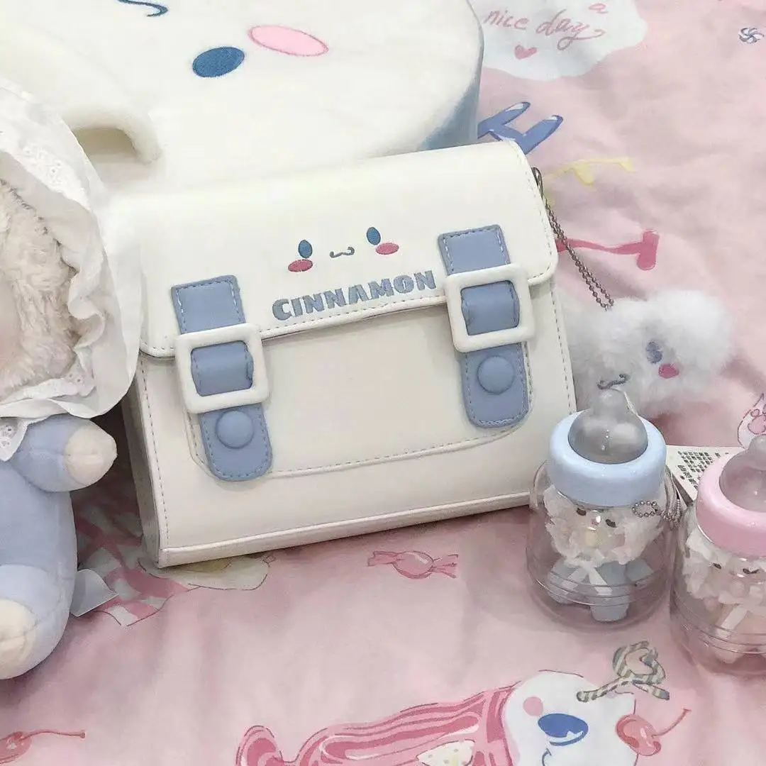 PU Handbag Sanrio PU Handbag HelloKitty Fashion Cartoon Bag Cinnamoroll Simple Crossbody Bag Outdoor Kawaii Shoulder Square Gift