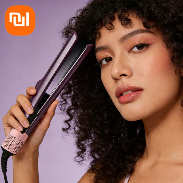 Outil capillaire 2-en-1 à ions négatifs européen : Sèche-cheveux et lisseur professionnel pour un coiffage longue durée sur cheveux humides ou secs 1