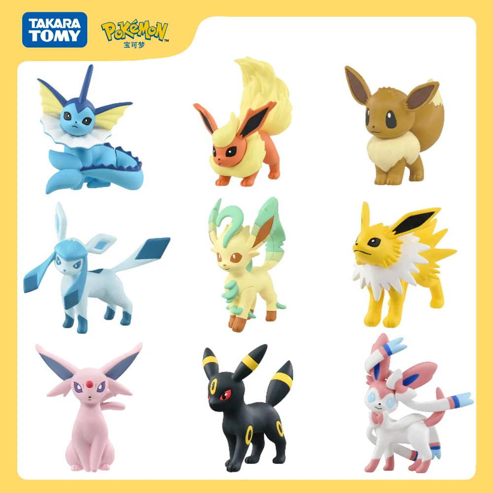 Original Pokemon Umbreon Sylveon Leafeon Anime Figures Model Toy Glaceon Espeon Flareon PVC Action Statue Collectible Doll Gifts
