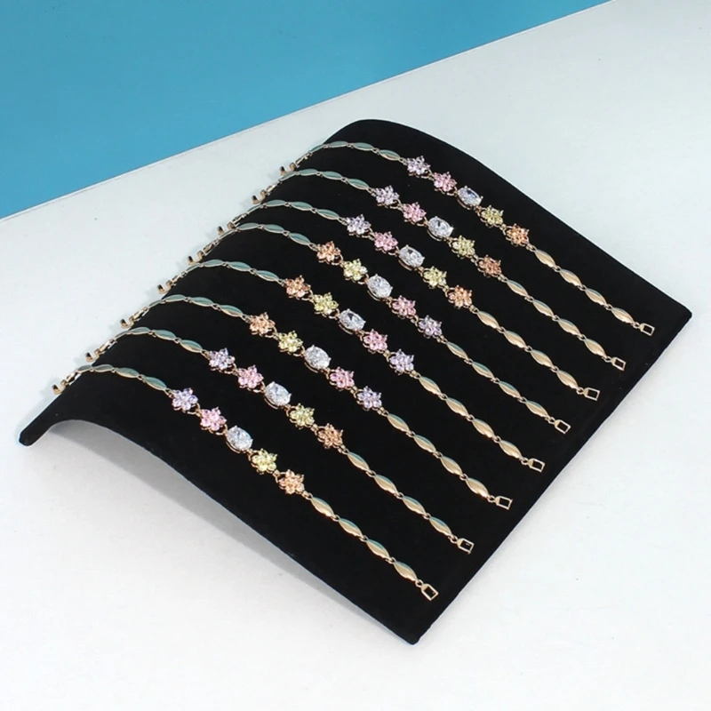 

Fashion Jewelry Bracelet Watch Display Plate Holder Pallte Tray Rack S-Type Velvet-Necklace Holder Display