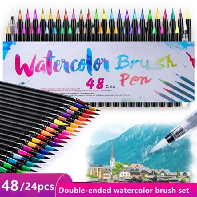 Haile 72Color Watercolor Art Markers Soft Brush Pen Water Color Ink Pen Set  For Calligraphy Coloring