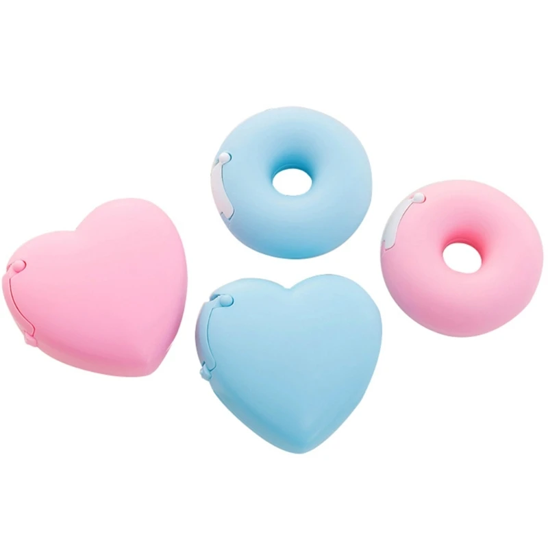 

Heart and Donut Tape Dispenser Creative-Washi Tapes Cutter Practical Invisible Tape Cutter with Small Tape Inside