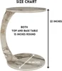 C Shaped End Table for Couch Small Places, Faux Marble White Space Saver Round Side Table for Sofa and Bedside with Wheels 2