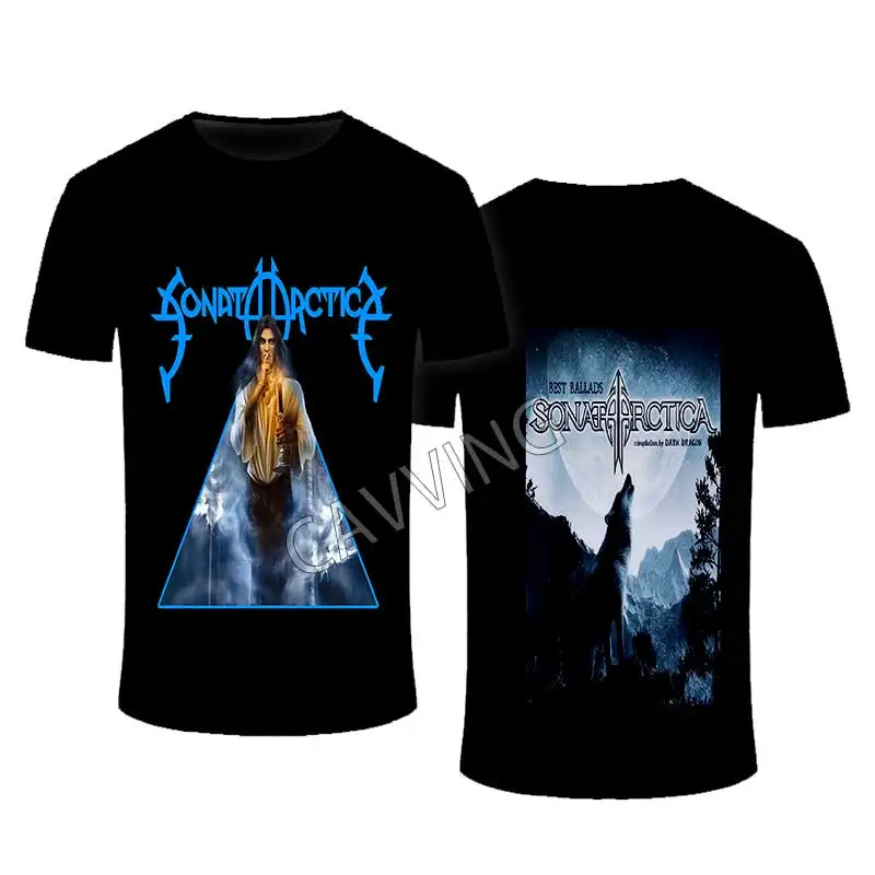 

Новинка, модная двухсторонняя уличная одежда Sonata Arctica, топ в готическом стиле, хлопковые футболки унисекс в стиле Харадзюку, L1