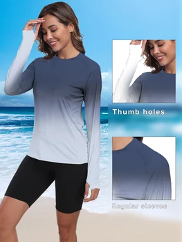 Women's UPF 50+ Sun Shirts Long Sleeve UV Protection Rash Guard Lightweight Quick Dry SPF Hiking Tops Outdoor 1