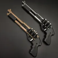 New Mini Small Sprayer 8 Bursts Of Alloy Rubber Band Gun Toy Miniature Shooting Model Ornaments Toy Soft Bullet Fake Gun Toy 1