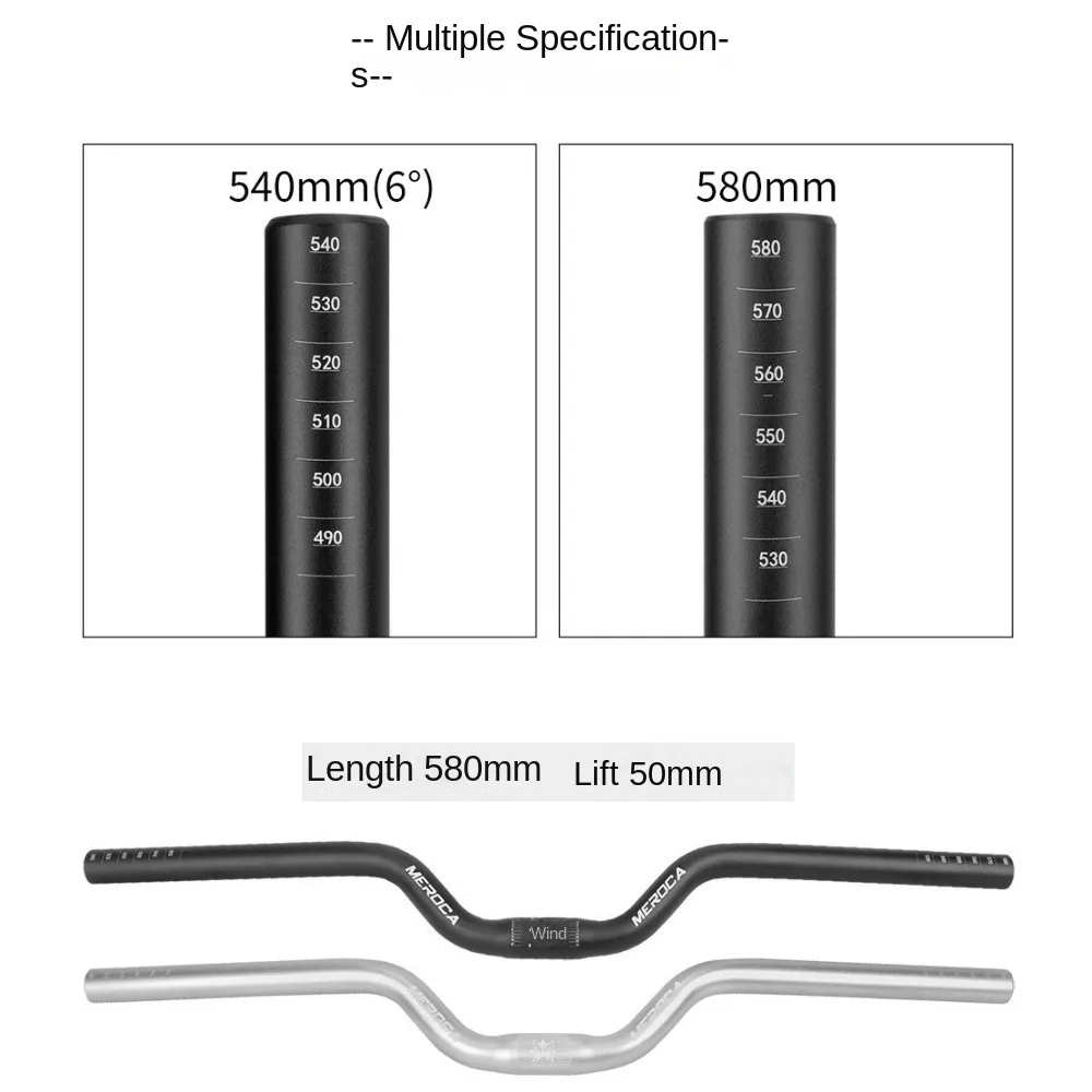 Durable MEROCA Bike Handlebar Straight/Swallow Bicycle Riser Handlebar Aluminum Alloy Bicycle Parts Cycling Accessories