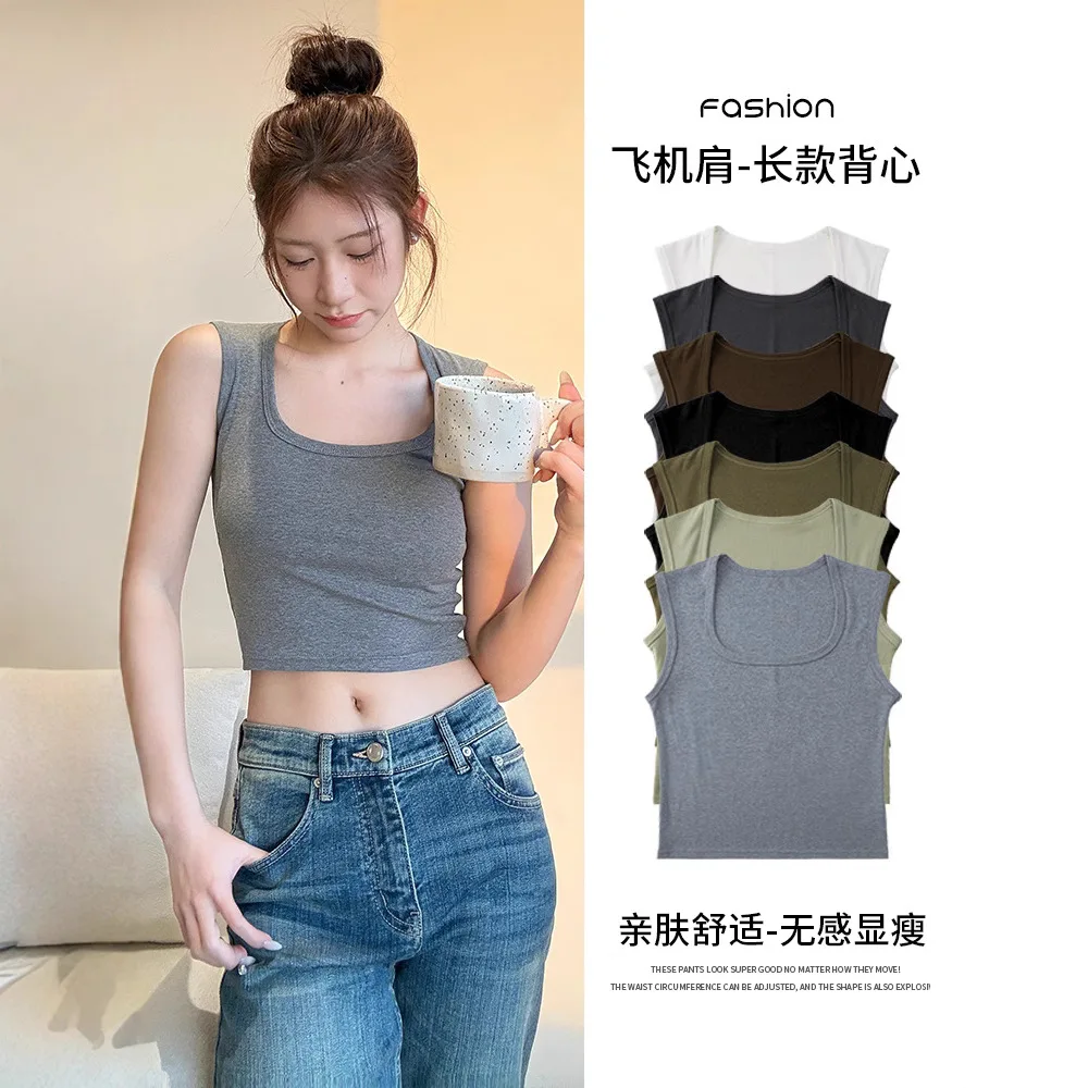 Summer Sleeveless Cropped Tank Tops for Women