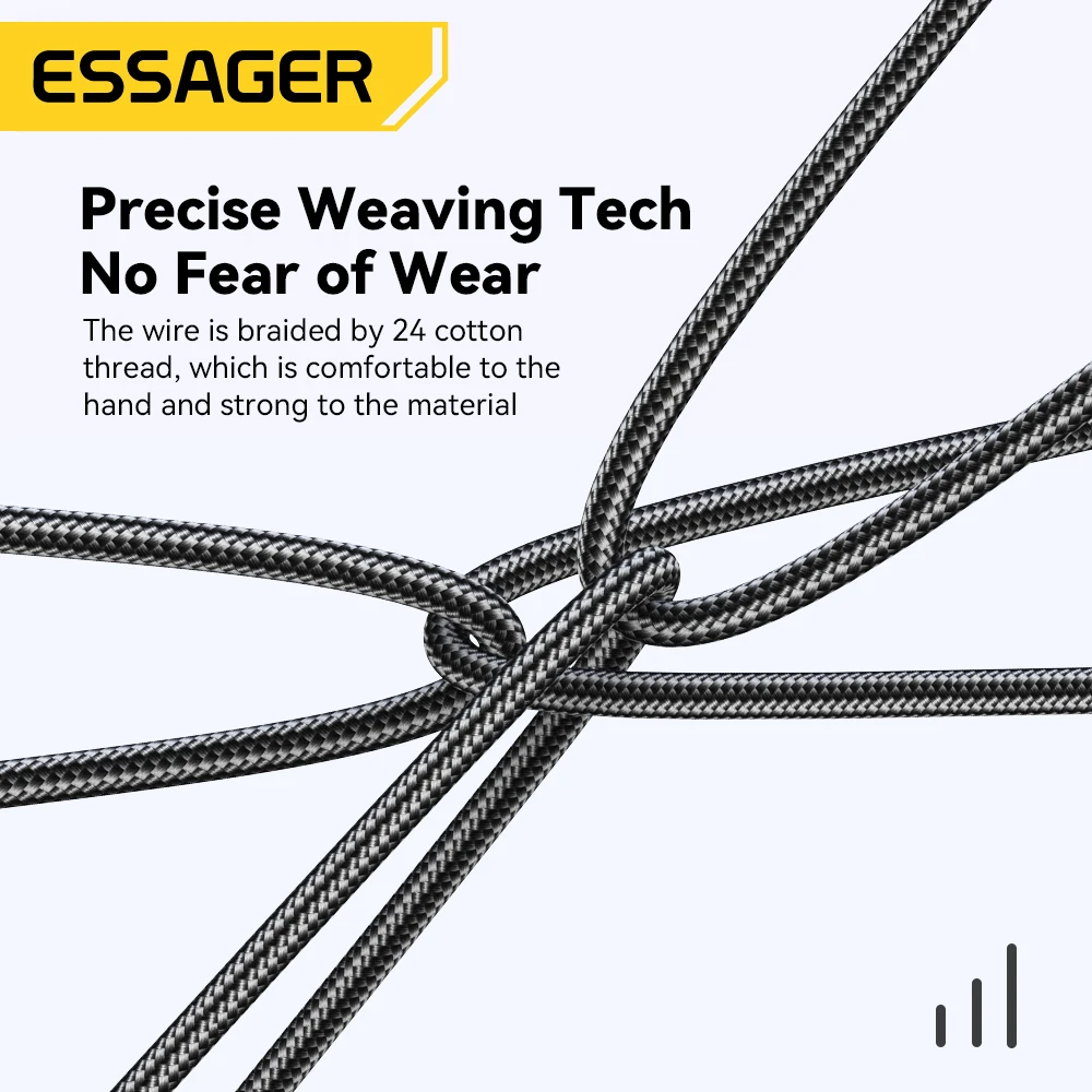 Essager 4-in-1 65W USB-C to Lightning & Type-C Fast Charging Cable