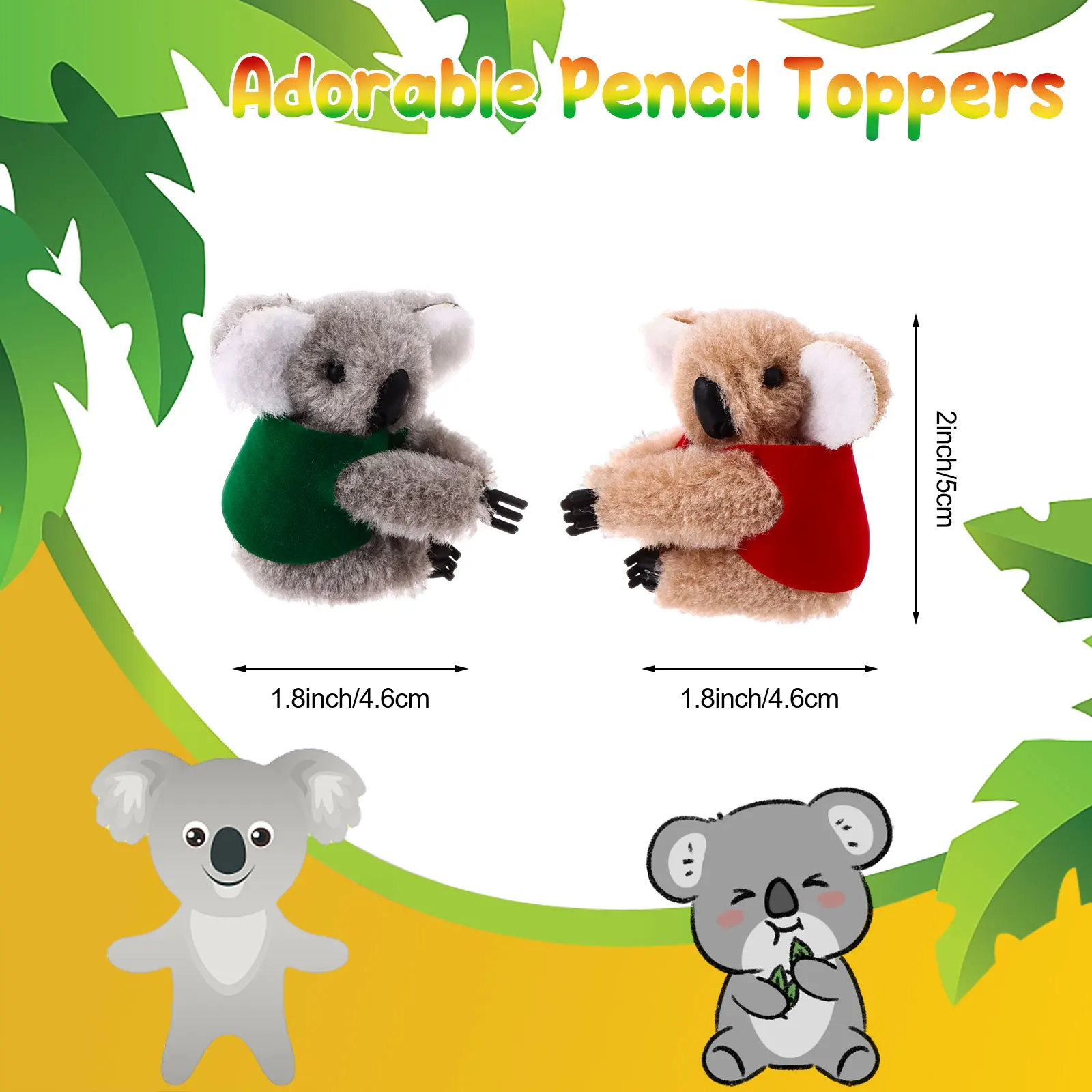 72 Pcs Koala Clip Buddy Koala Clip Stuffed Animal Pencil Toppers Bear Prizes Fuzzy Bear Hugger Brown