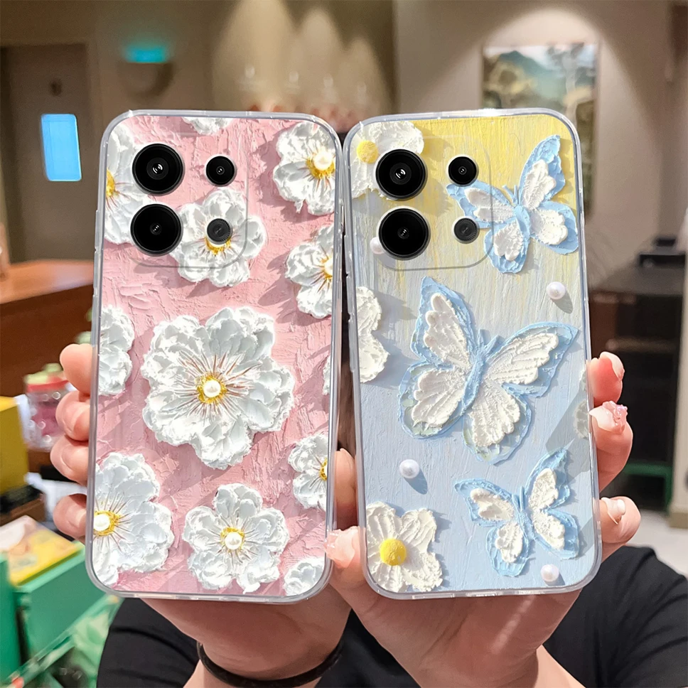 Floral Love Heart Clear Soft TPU Shockproof Phone Case