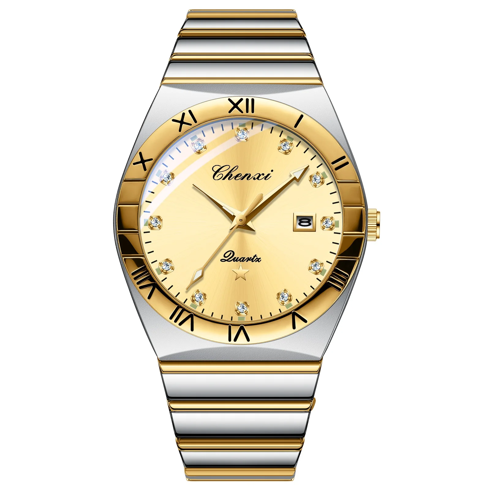 ساعة رجالي موضة فاخرة مقاوم للماء زوجين عشاق كوارت...