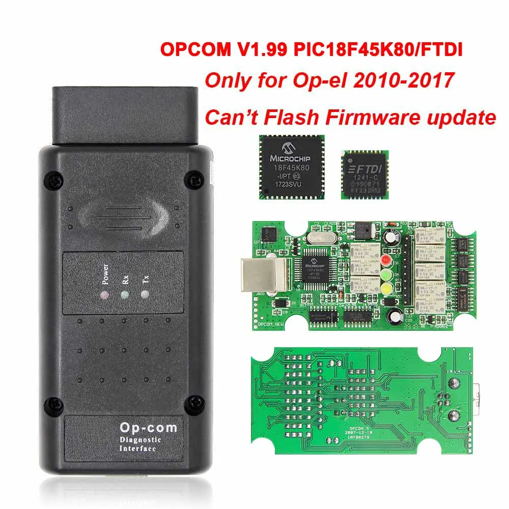 OPCOM V5 For Opel OP COM 1.70 flash firmware update Car Diagnostic for Opel OP-COM 1.95 PIC18F458 CAN BUS OBD OBD2 Auto Tools best car battery charger Code Readers & Scanning Tools