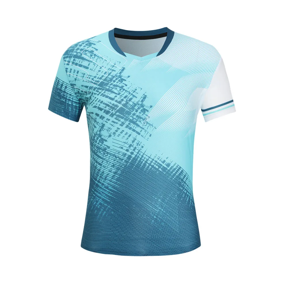 New Style Print Badminton Shirts for Men Women Quick-dry Wicking Short Sleeve Leisure Tennis Ping Pong Volleyball Clothing