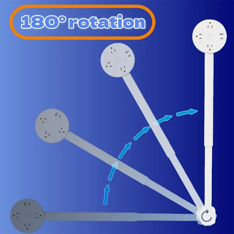 플랫 플러그 전원 스트립 전기 콘센트 확장기, 회전식 콘센트 확장기, 소파 뒤,..