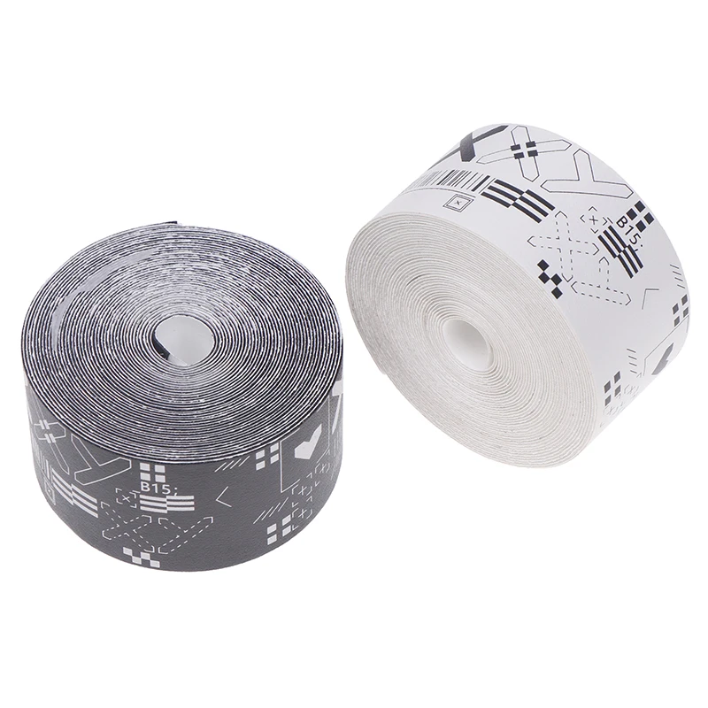 Racket Grip Tape Tennis Racket Tape 1Roll 500CM Black White Print Tennis Racket Paddle Head Protection Tape PU Stickers For Beach Pickleball Racket Sport Parts
