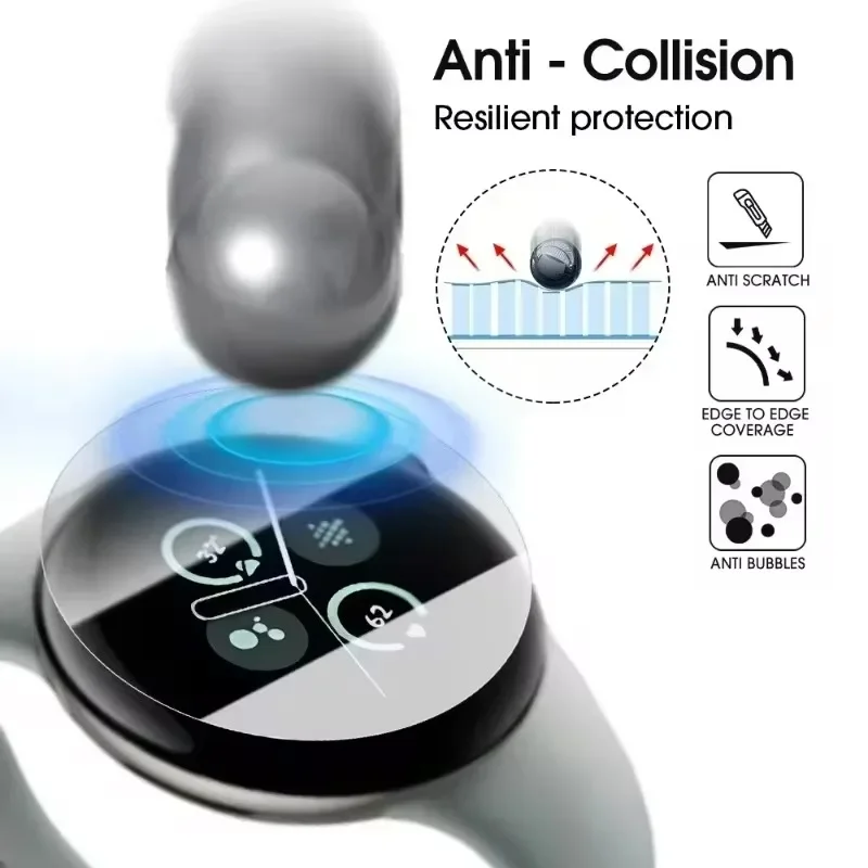 Ultra-Thin Anti-Scratch Screen Protector Pack for Smartwatches - Hydrogel Film Accessory