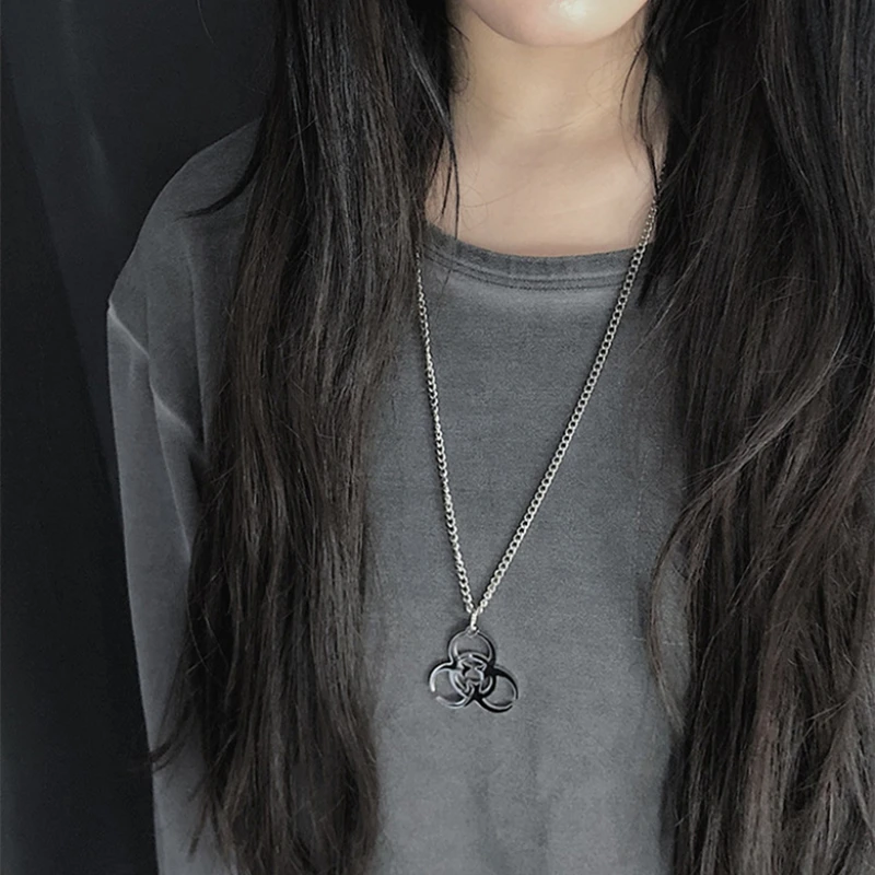 Punk Stainless Steel Necklace - Hip Hop Silver Couple Jewelry for Men and Women