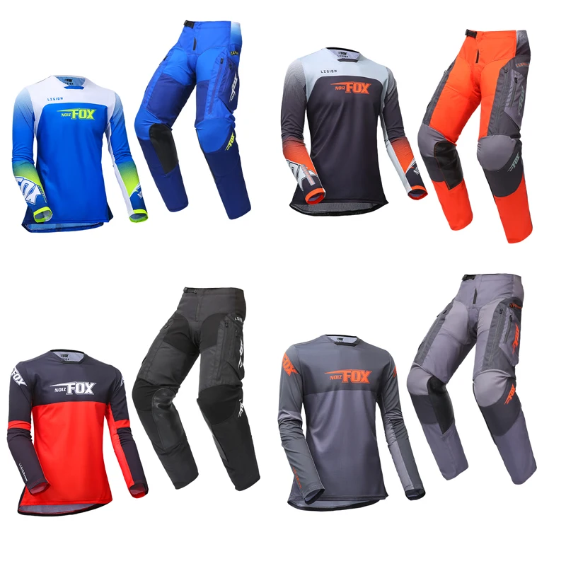 

For Noizfox Motocross Gear Set Jersey Pants Combo MX ATV Racing Set Off Road Jersey Set With Pocket Dirt Bike Racing Clothing