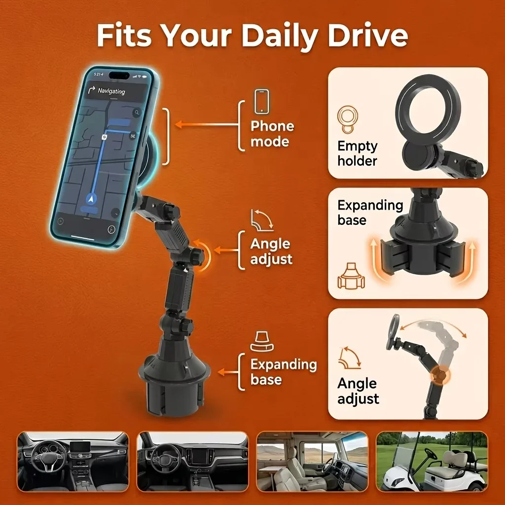 Supporto Magnetico per Telefono da Auto con Ventosa Super Forte per una Rotazione Stabile a 360° ° Supporto mobile girevole per auto - immagine 4