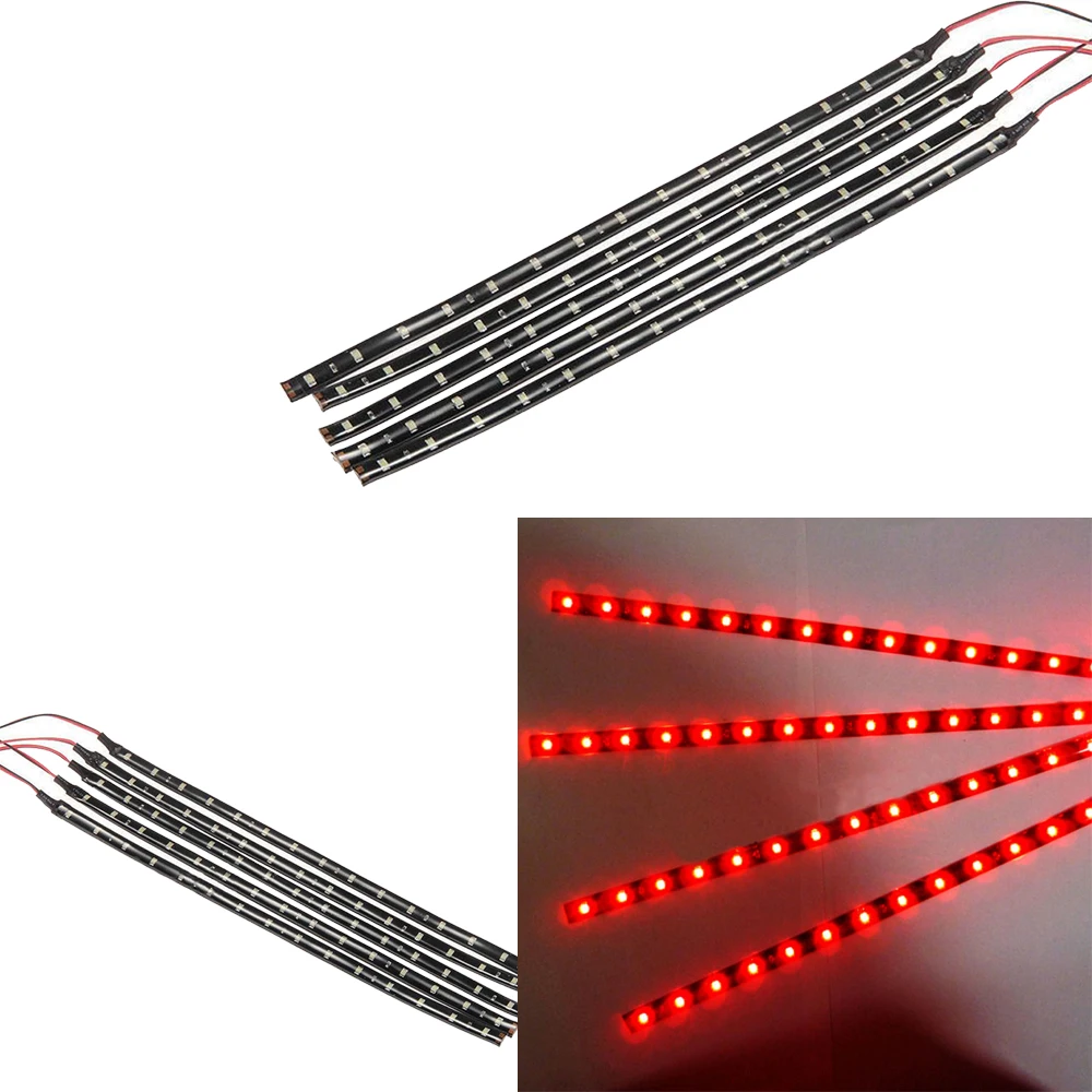 

8pcs Red Automotive LED Decorative Light Bar SMD Light Bar Car Exterior Accessories Tools