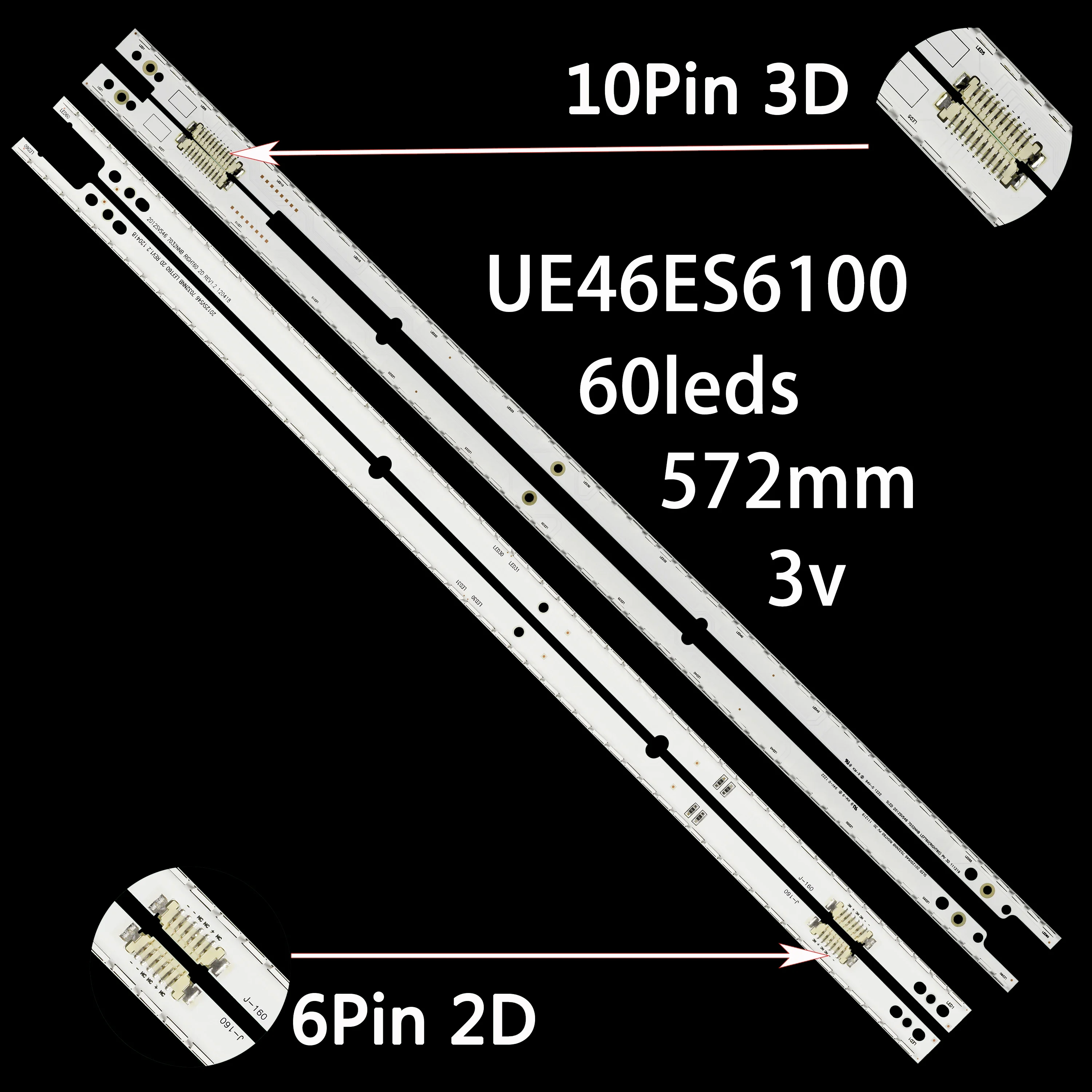 LED Backlight strip 60leds For 46" TV UE46ES6100 UE46ES6140 UE46ES6200 ...