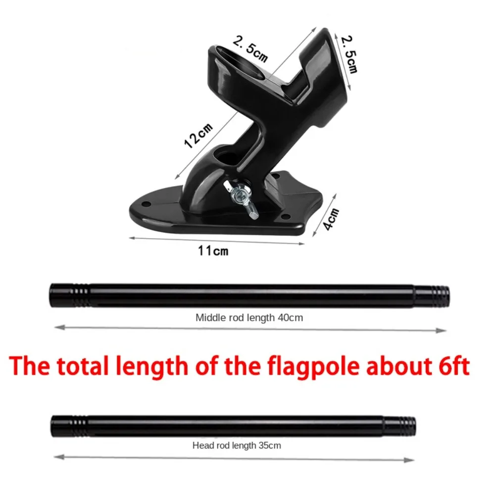 6Ft Flag Pole Kit Wall Mounted Heavy Duty Rotating Flag 360 Degree Rotating with Screws Stand Flagpole Yard Banner Holder