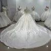 Luxury Customized Wedding Dress Princess Stain Sequin Applique Long Sleeves Ball Gown Lace Up Back Bridal Gown Vestido De Novia XS118 1