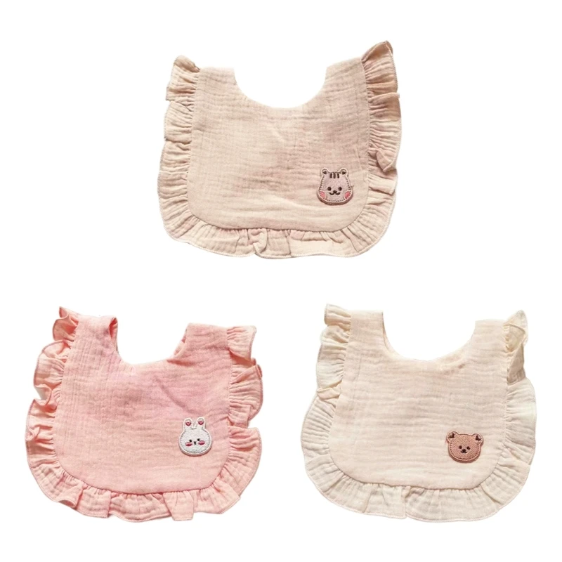 

Baby Feeding Bibs for Infant Toddlers Saliva Towel Breathable Embroidery Drooling Apron Cotton Burp Cloths Baby Supplies