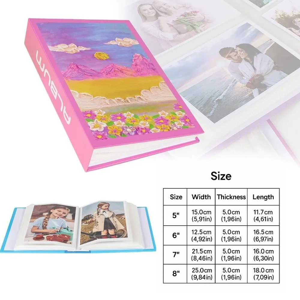 6인치 100포켓 포토앨범 3D 플로럴 커버 대용량 사진 메모리북 삽입 포켓 라미네이팅 가족 사진첩