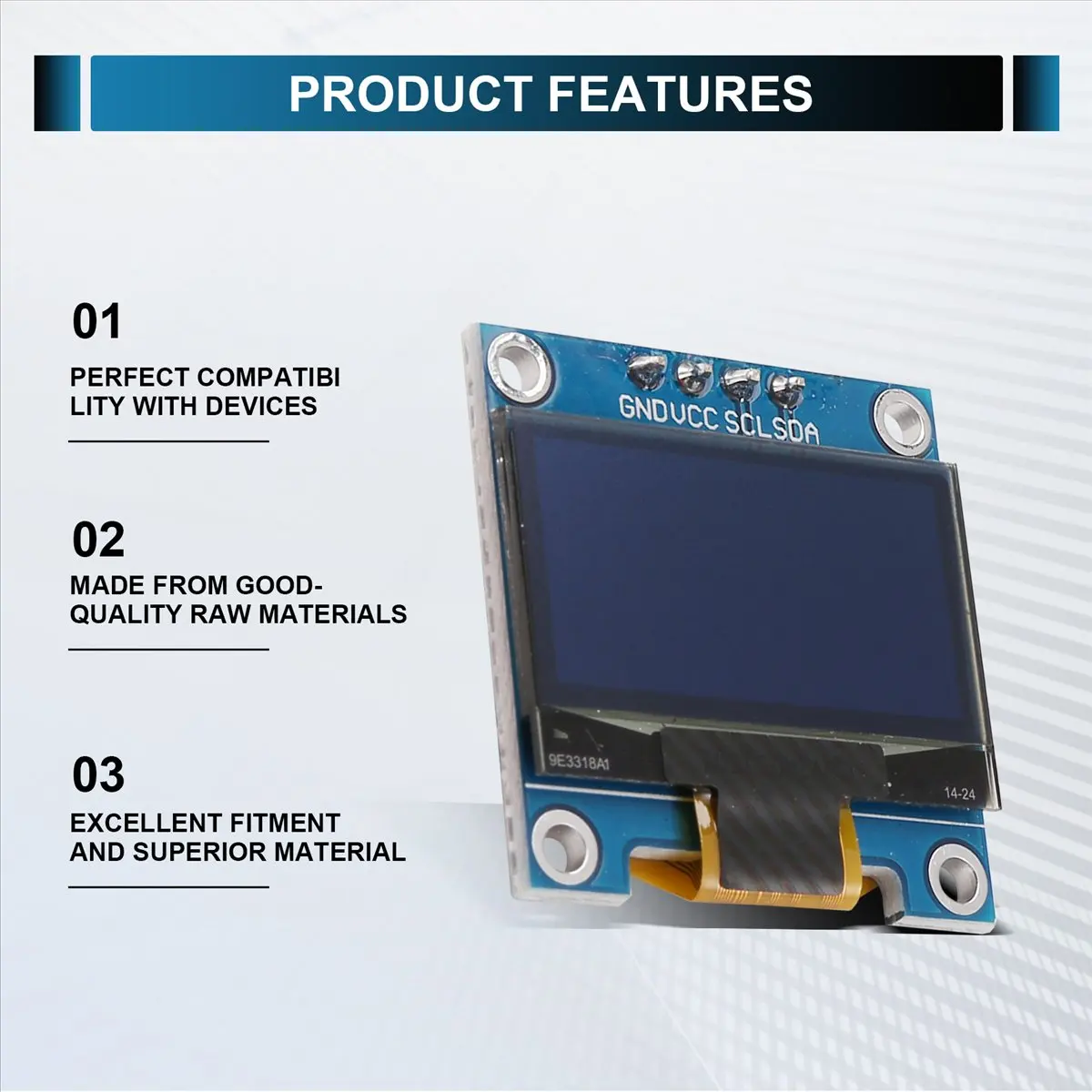  39Q 소비자 전자제품, 아두이노 키트용 0.96인치 128X64 OLED LCD LED 모듈 화이트 디스플레이(금속+PC)