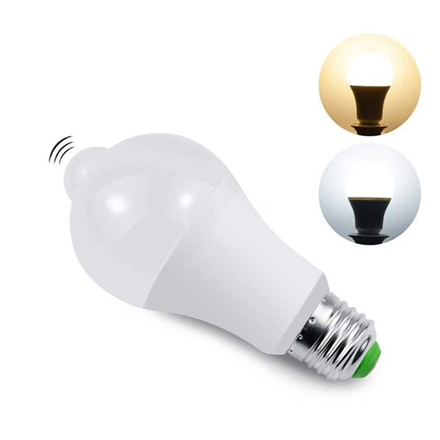 Ampoule Led À Capteur De Mouvement Pir, Veilleuse E27, Ampoule B22 18w 12w,  85-265v, Détecteur De Mouvement Et Marche/arrêt Automatique - Lumières De  Nuit - AliExpress