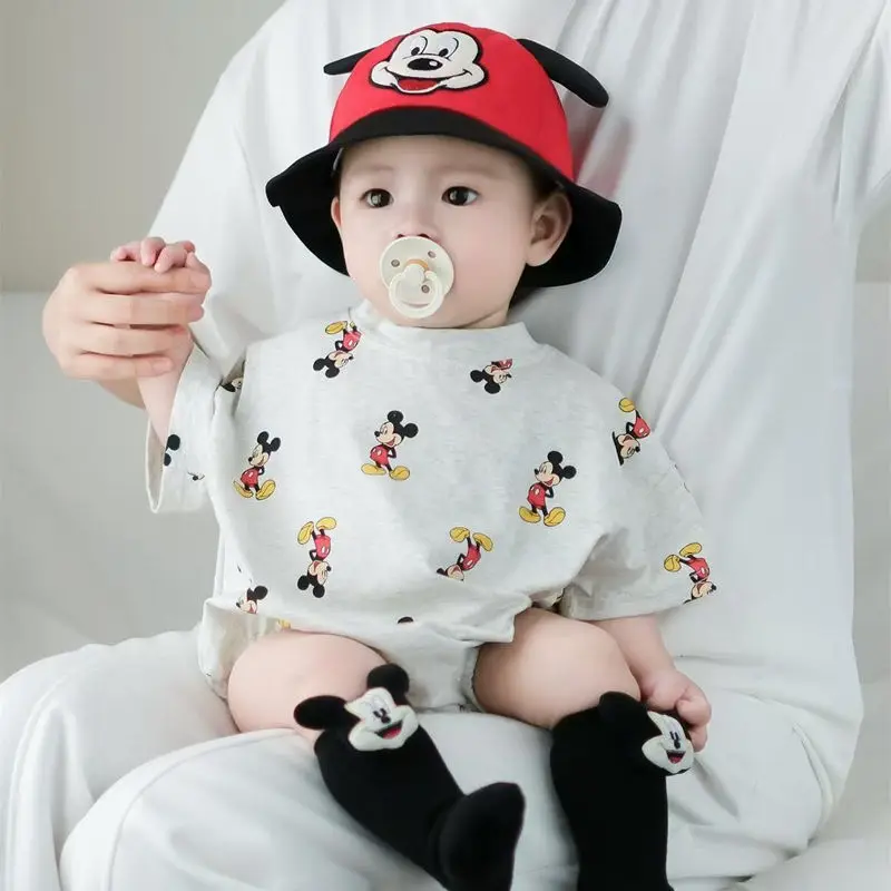 Disney Newborn Baby Boys Romper+Hat+Sock 3pcs Clothes Set