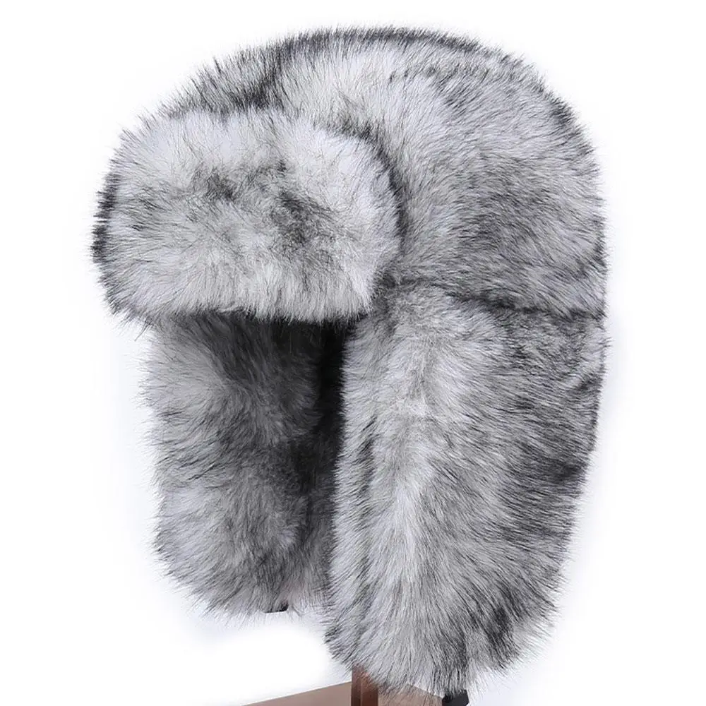 Luxury Russian Faux Fur Hat Women Ushanka Winter Warm Snow Bomber Cap Plush Furry Earflap Trapper Hats Cold Weather Warm Hat Y2K