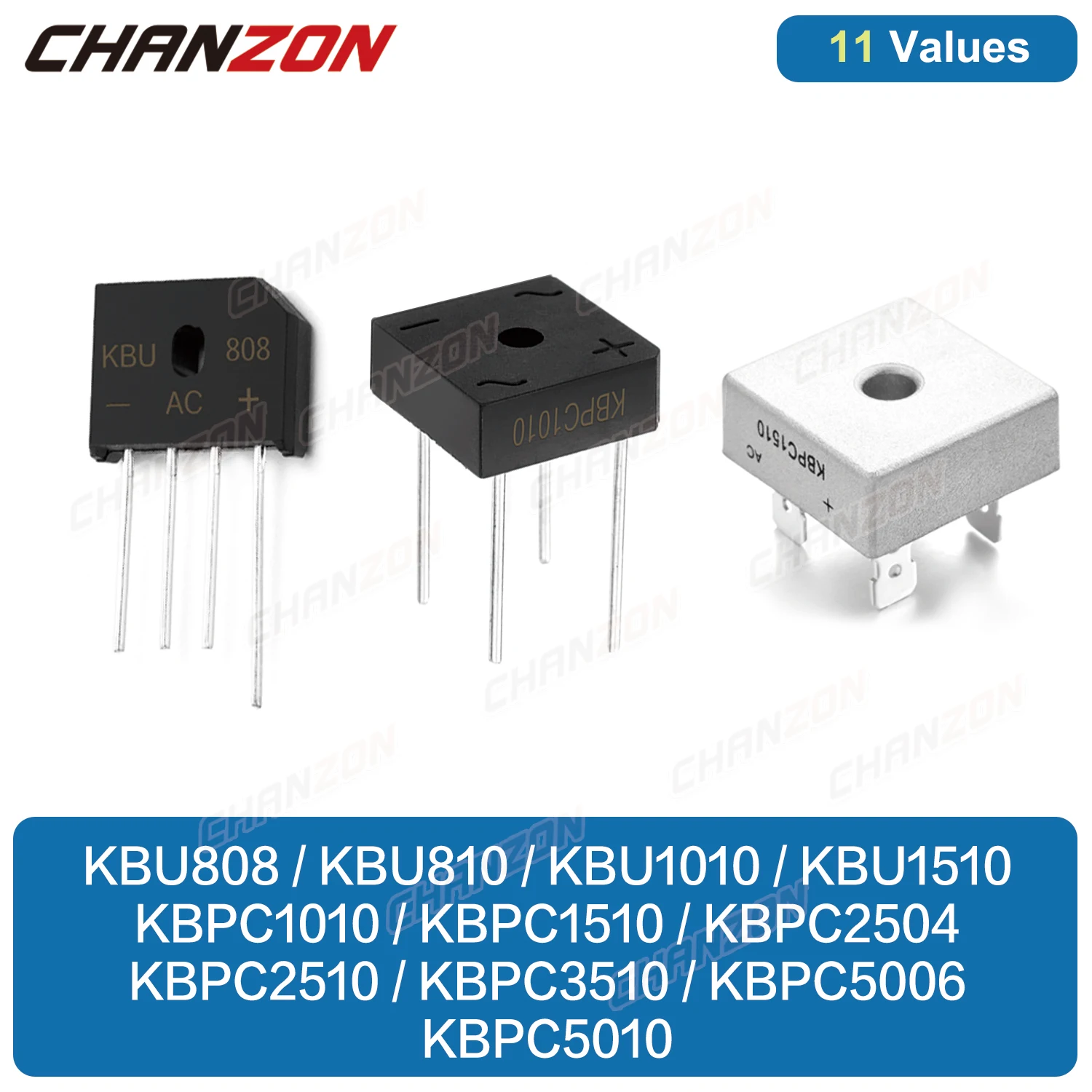 Kbu808 Kbu810 Kbu1010 Kbu1510 Kbpc1010 Kbpc1510 Kbpc2504 Kbpc2510 Kbpc3510 Kbpc5006 Kbpc5010 Raddrizzatore A Ponte A Diodi Ad Alta Potenza