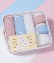 12 - Piece Leak - Proof Travel Toiletry Kit with Bag and Accessories - Silicone (Macaron Colors)
