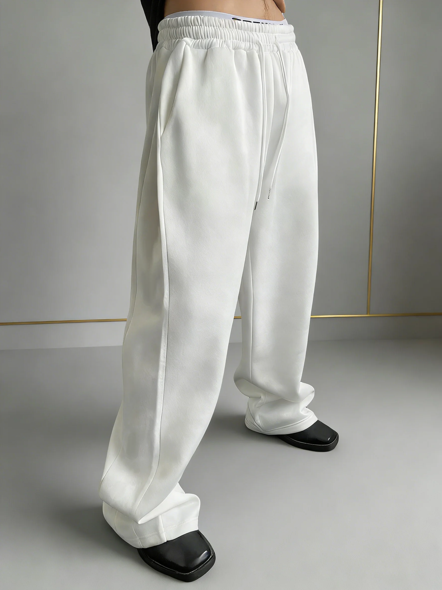 Men Jogging Sweatpants Sportswear Knit Tracksuit Sports Pants Trousers Wide Leg Clothing