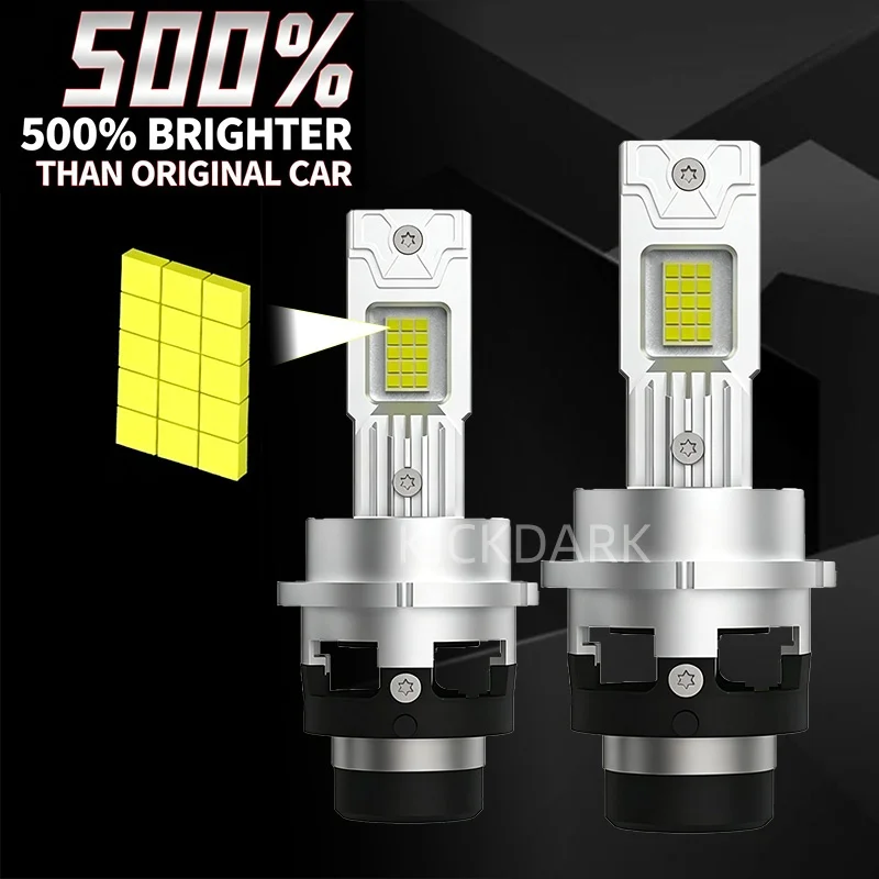 2PCS 2026 업그레이드 D2R D2S LED 헤드라이트 전구 70W 고출력+500% 밝기 6500K 쿨 화이트 하이 로우 빔 크세논 HID 교체