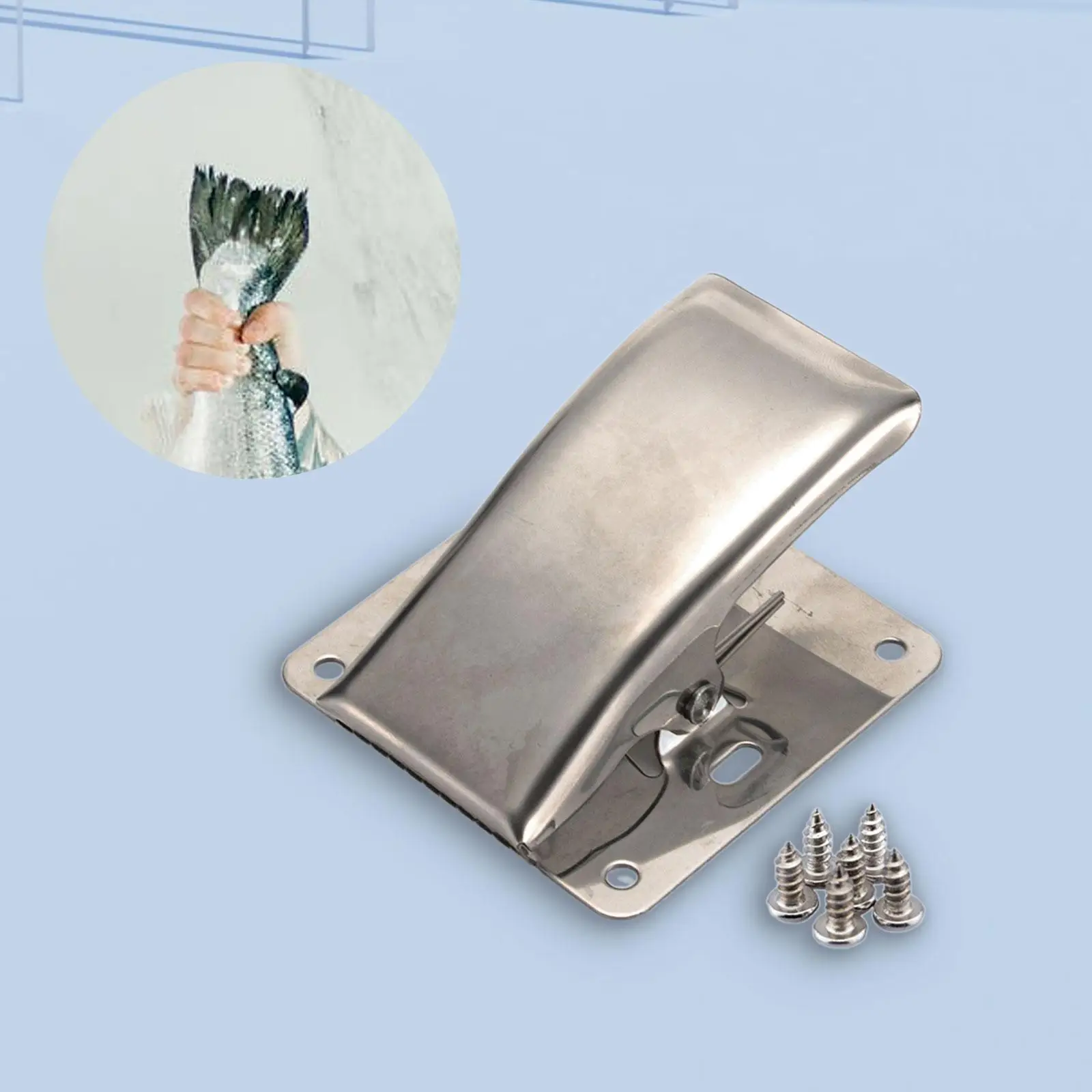 Fish Tail Clip Fillet Clamp Home Metal with Mounting Screws, Deep Jaw Accessories, Fish Clamp Fish Cleaning Board Tools
