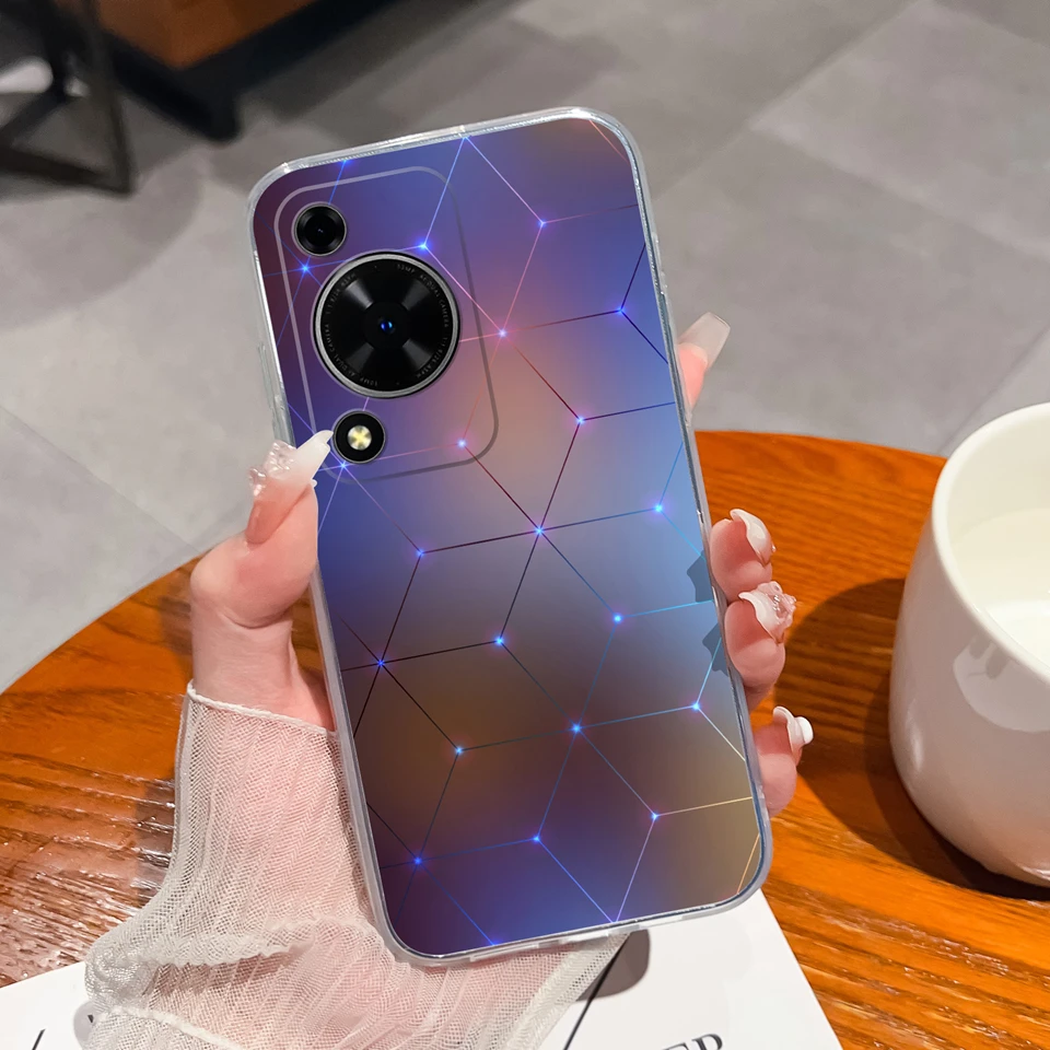 Cute Bear Flower Clear Protective Anti-Drop Phone Case - Soft TPU Cover