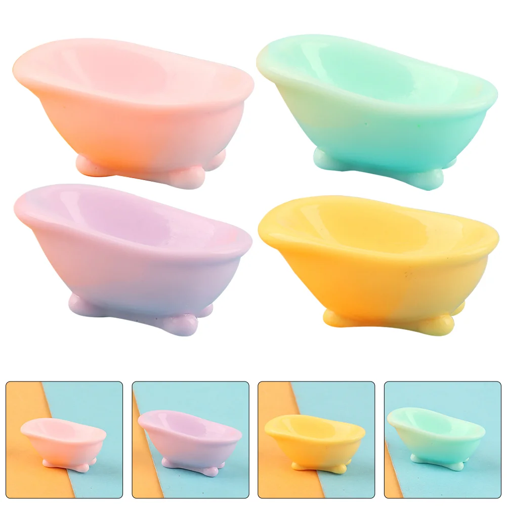 

Dollhouse Miniature Furniture Mini Bathtub Tub Model Simulation Bathroom Accessories Kids Pretend Doll House Decor Toy