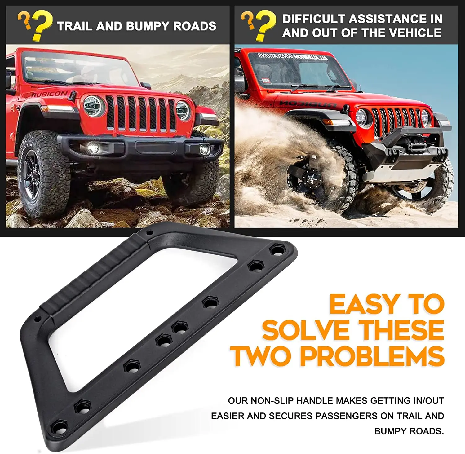 Armleuningen Voor Jeep Gladiator JT 2018 Auto Voor Achter Deur Dak Handgrepen Accessoires Voor Jeep Wrangler JL 2018-2023,rear 2 pcs