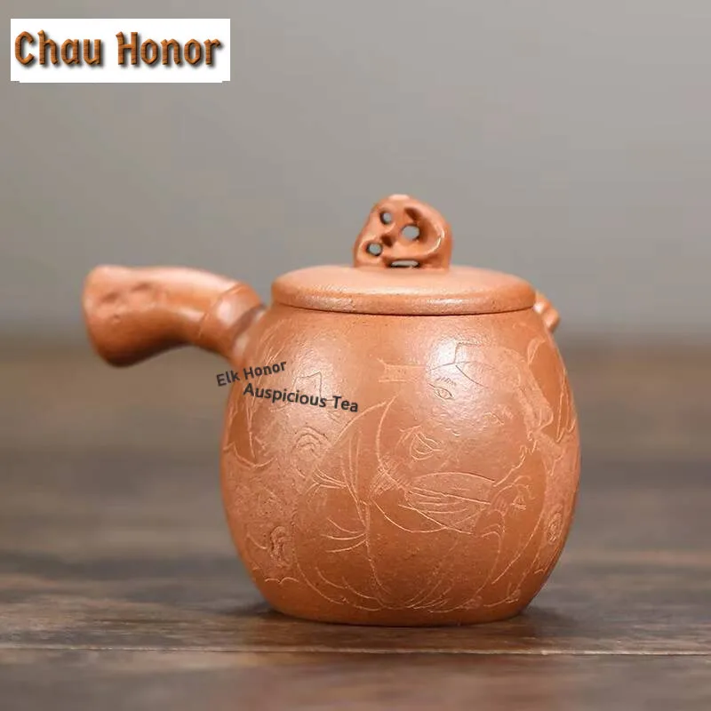 110ml High-grade Yixing Purple Clay Teapot Handmade Side Handle Tang Yu Tea Pot Classic Beauty Kettle Chinese Zisha Teaware Gift