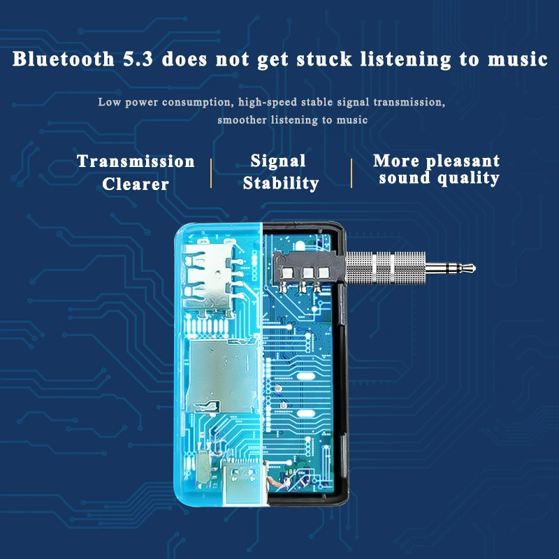 Bluetooth5.3 Receiver Transmitter 3.5mm Jack Adapter Support u disk TF card For Car Music Audio Aux Headphone Reciever Handsfree bluetooth adapter bluetooth audio receiver bluetooth transceiver adapter audio adapter bluetooth aux adaptor