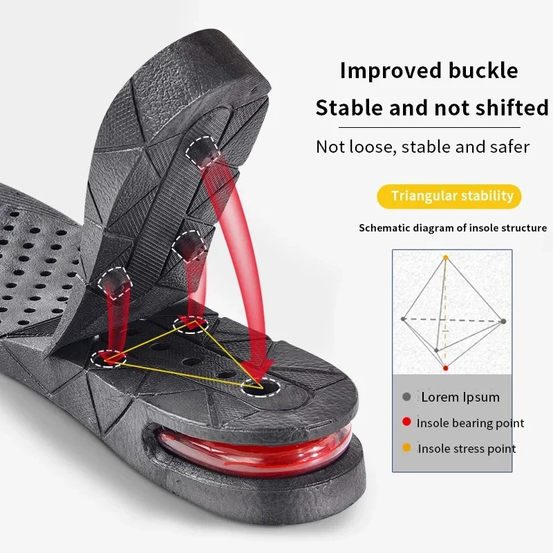 Height Increase Insole Invisible Heightening Template Air Cushion shoe insoles Variable Height Insoles Adjustable Cut Foot Pad