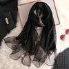 2024 Luxury 100% Silk Shawl Scarf for Women Design Embroidery Flowers Hijab Wraps Bufandas Female Headkerchief Fouloud Echarpe 3